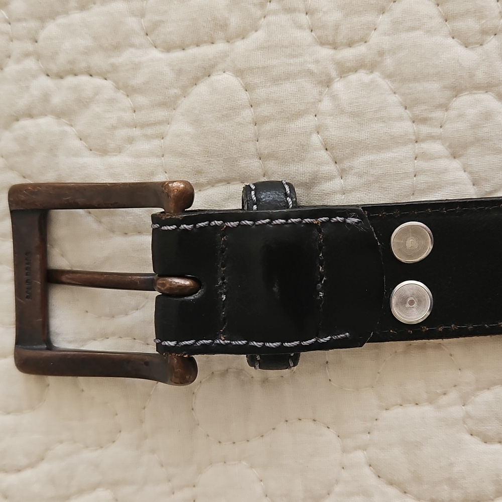 π₯HPπ₯Columbia Men's Vintage Black Leather Belt Size 36 - Picture 7 of 10